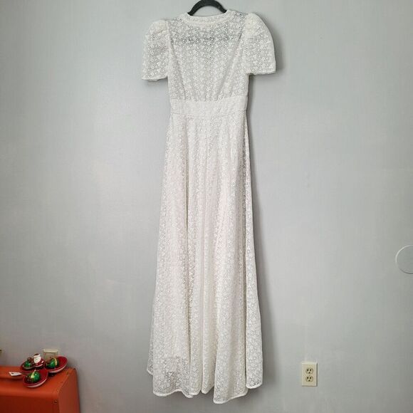$900 Love Shack Fancy Castella Wedding Bridal Dress White Embroidered Maxi Sz 4 - Picture 12 of 16